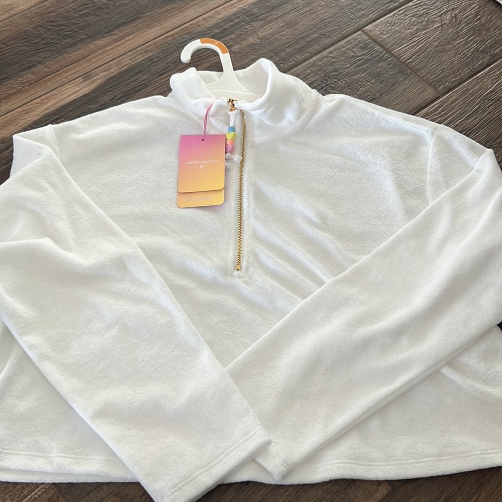 Stoney clover lane X target white terry cropped pullover - Picture 2 of 2